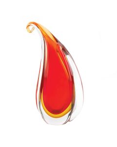 RED CURL ART GLASS VASE